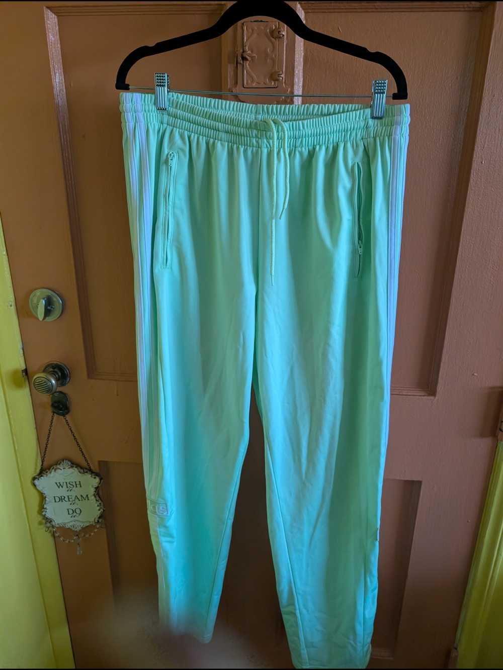 adidas Mint Green Drawstring Track Pants